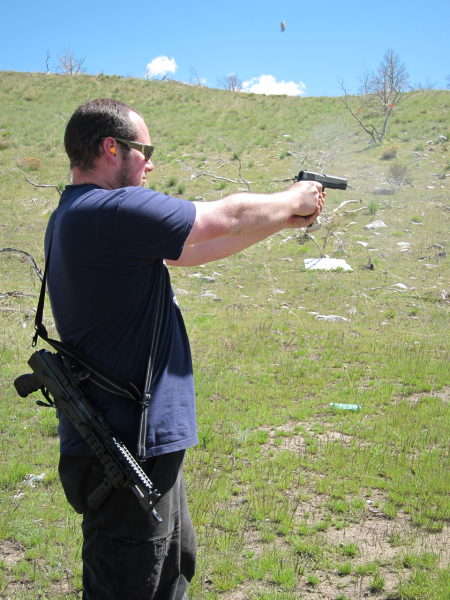James had some fun with the .45 as well